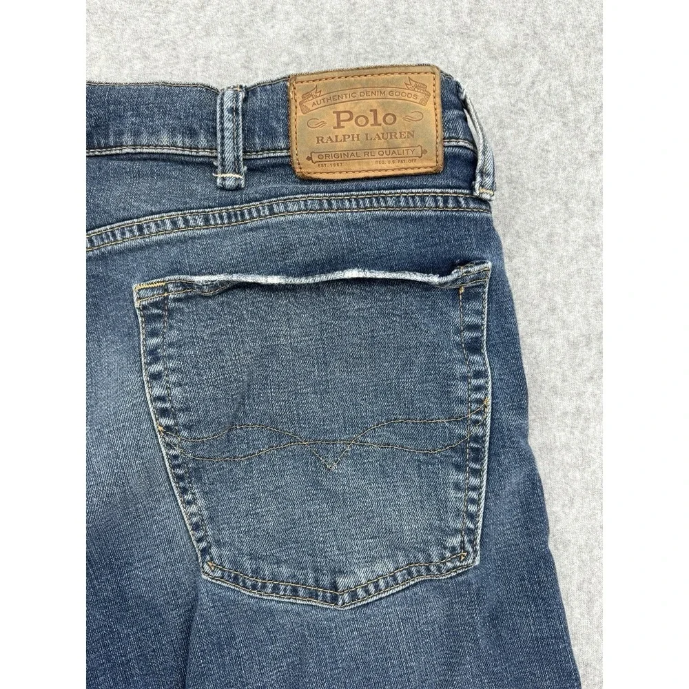 Polo Ralph Lauren Varick Slim Straight Jeans Mens 38x29 Blue Stretch Denim